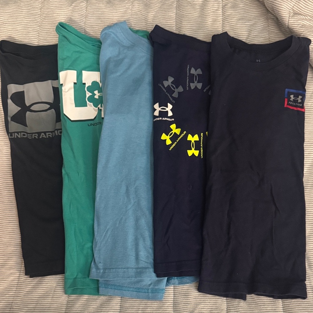 YS - Under Armour Kids Short Sleeve Logo Tees - Black, Teal, Light Blue, Navy